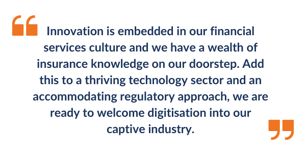 Digitising captive insurance, quote from Simon Pickering